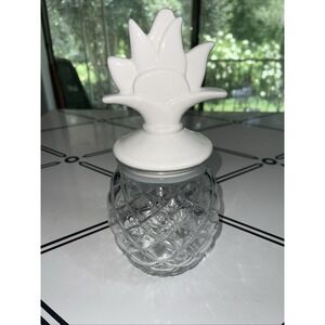 Pineapple Glass Lidded Jar Clear White Spring 10" Target Bullseye Playground